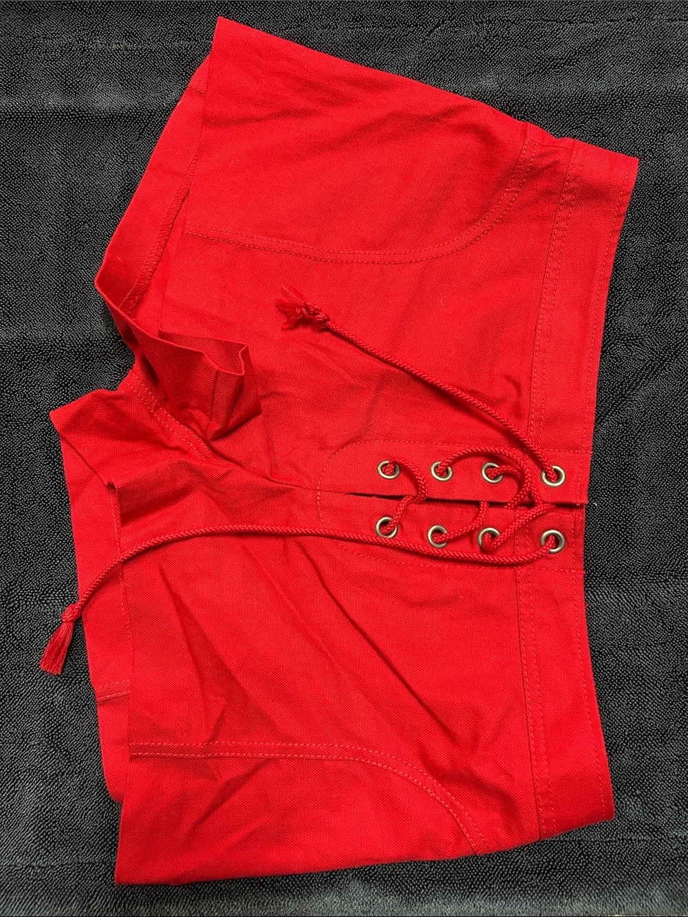 Express Red Lace-Up Bike Shorts